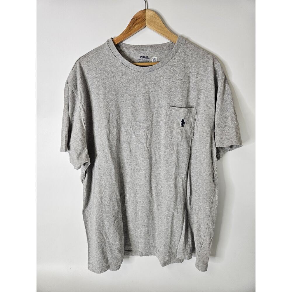 Polo Ralph Lauren Classic Fit Extra Large Gray Blue Pony Rugby Casual Mens